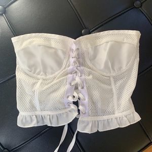 White Mesh Corset Bandeau